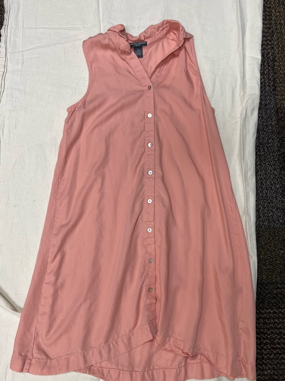 Women's Pink Buttoned Garment Collar